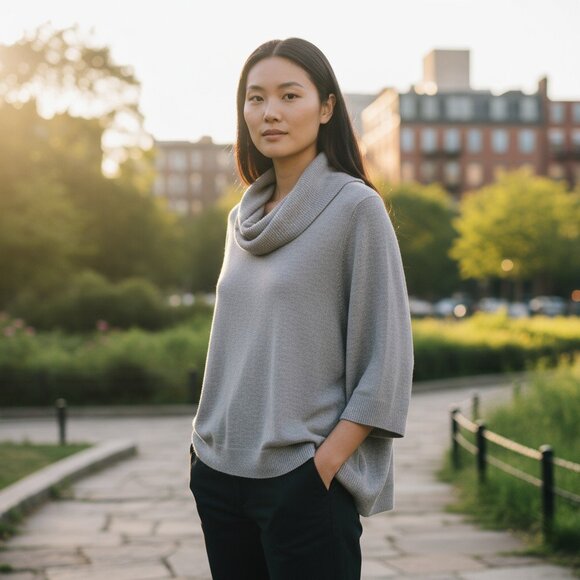 LUXE 360 SWEATER COWL NECKLINE - Picture 3 of 11